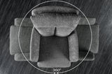 Drehstuhl BIG GEORGE 360° mit Armlehnen Strukturstoff grau