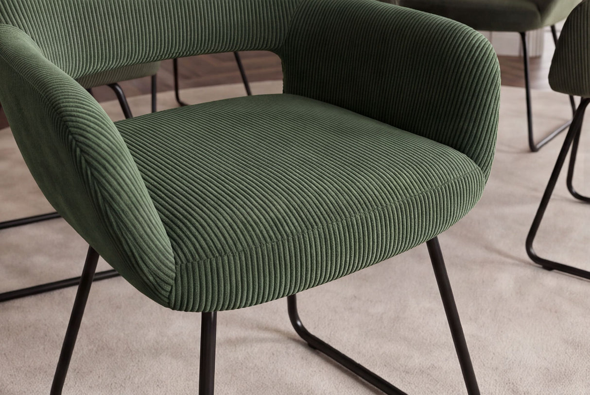 Chair MUSTANG with armrests cord green