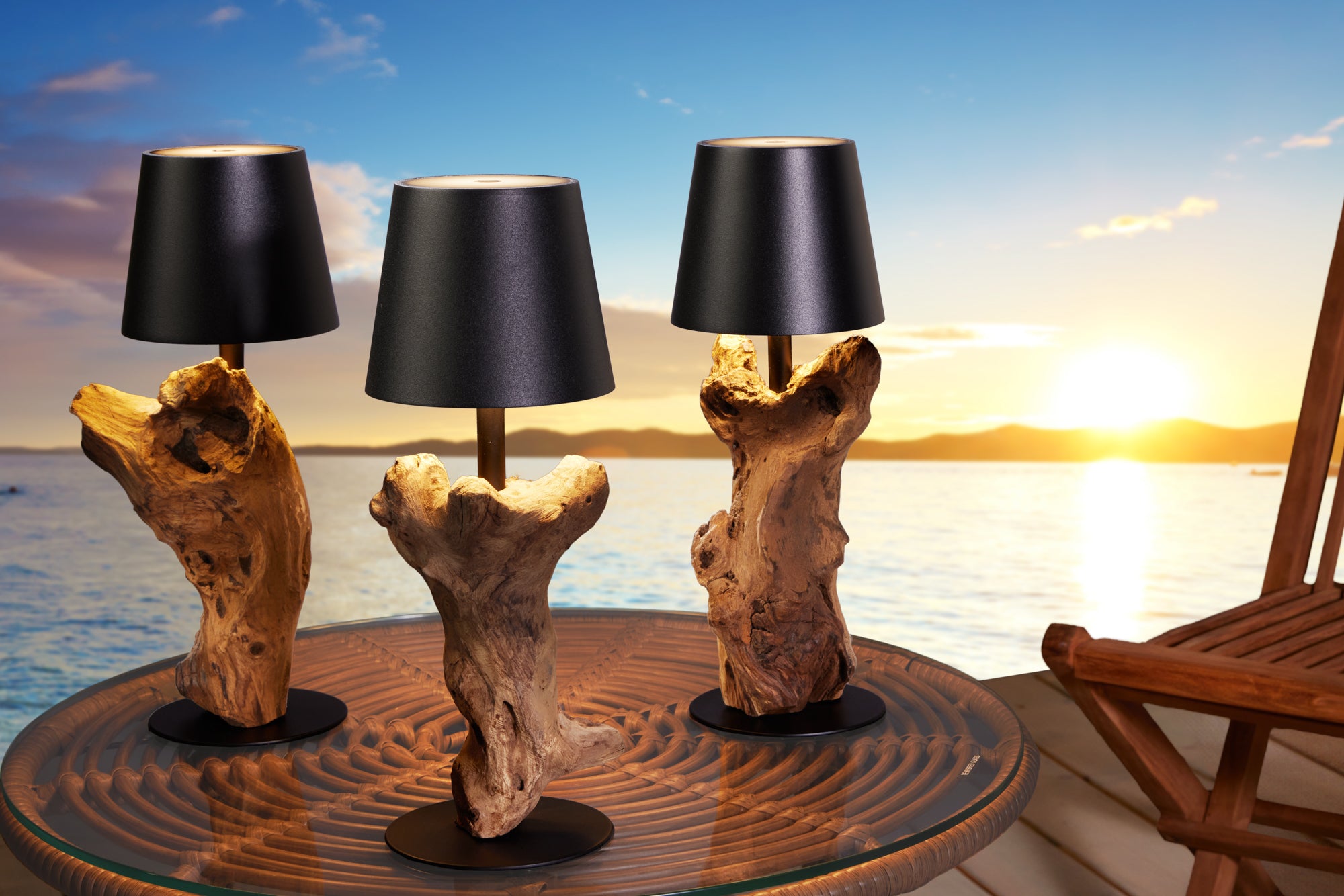 LED Battery table lamp HYPNOTIC TO GO 30cm black natural