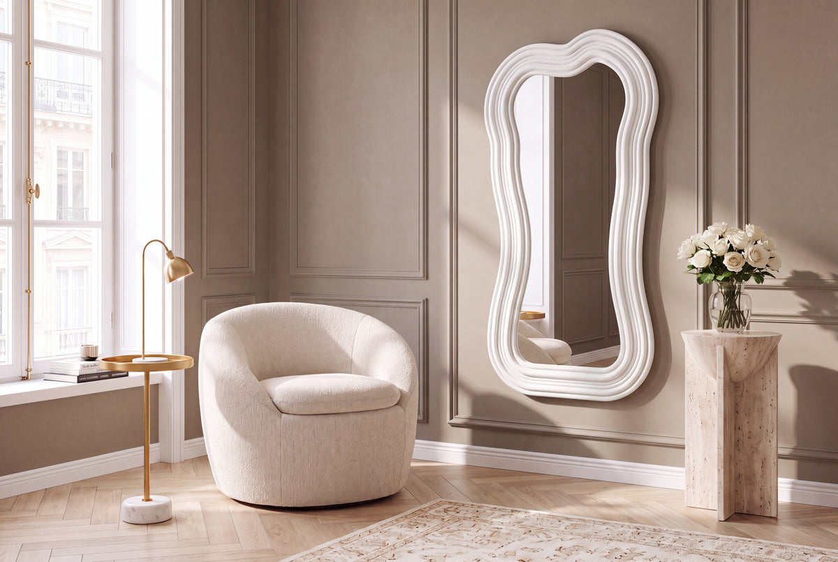 Wall mirror ALICE II 100cm white