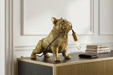 Tischleuchte BULLDOG 35 cm goldene Hundeskulptur