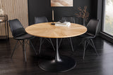Esstisch ATELIER 120cm rund, natürliche Eichenholzoptik mit schwarzem Metallgestell