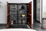 Highboard FLUID 110cm 3D acacia wood dark walnut brown