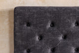 Bett PARIS 180x200cm CHESTERFIELD-Look Samt grau mit Stauraum