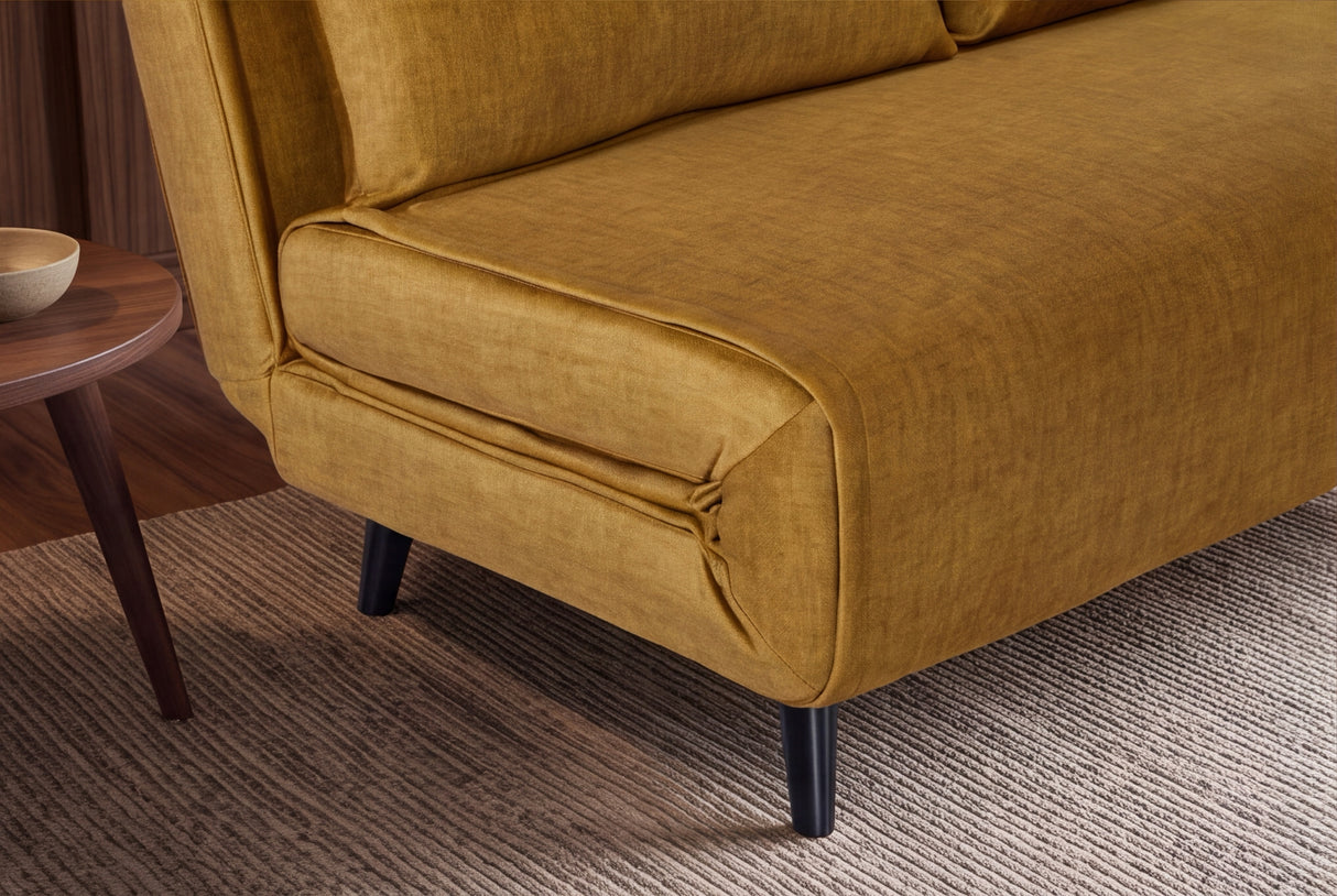 Sleeping chair SMART MULTIFUNCTION 140cm velvet mustard yellow