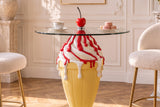 Bistro table SOFT POP 75cm pastel yellow w/ magnetic removeable cherry SWEET SOCIETY in-house Design