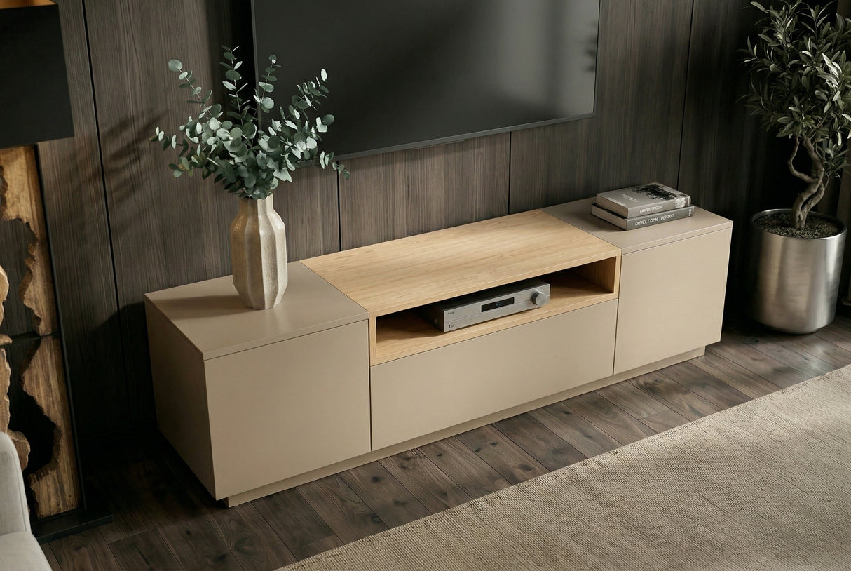 TV-Platte LOFT 160 cm naturgrau