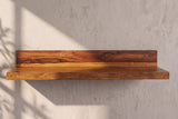 Wandregal MAKASSAR 140 cm Sheesham massiv natur mit Rückwand