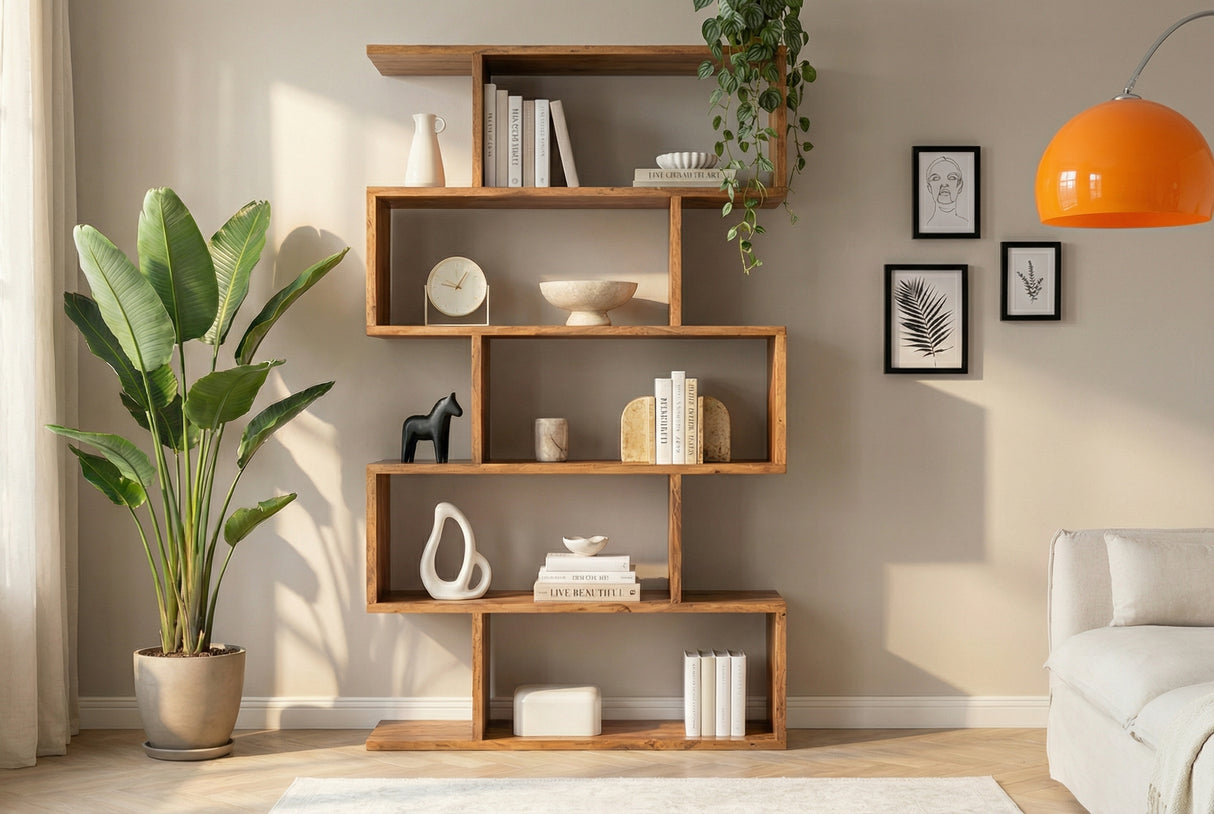 Regal SNAKE 180 cm Akazienholz natur