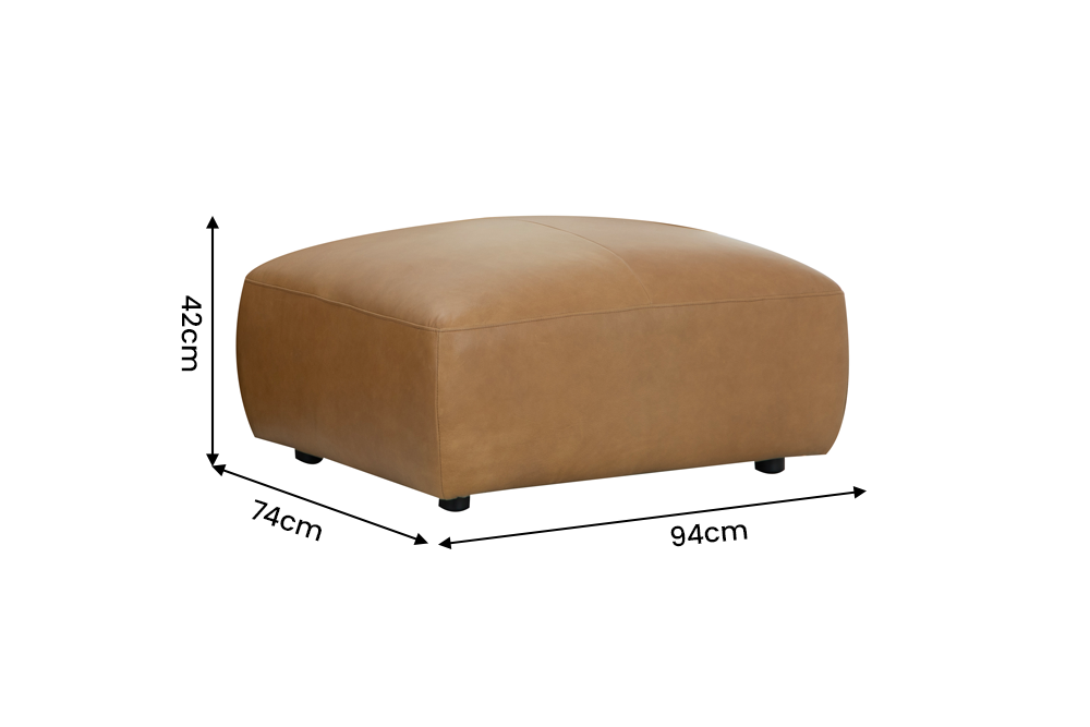 Hocker BIG GEORGE 95cm Leder Cognac