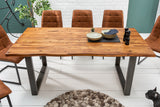 Dining table GENESIS 180cm 35mm acacia wood brown w/ black iron frame