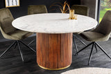 Dining table GATSBY 140cm round mango wood marble