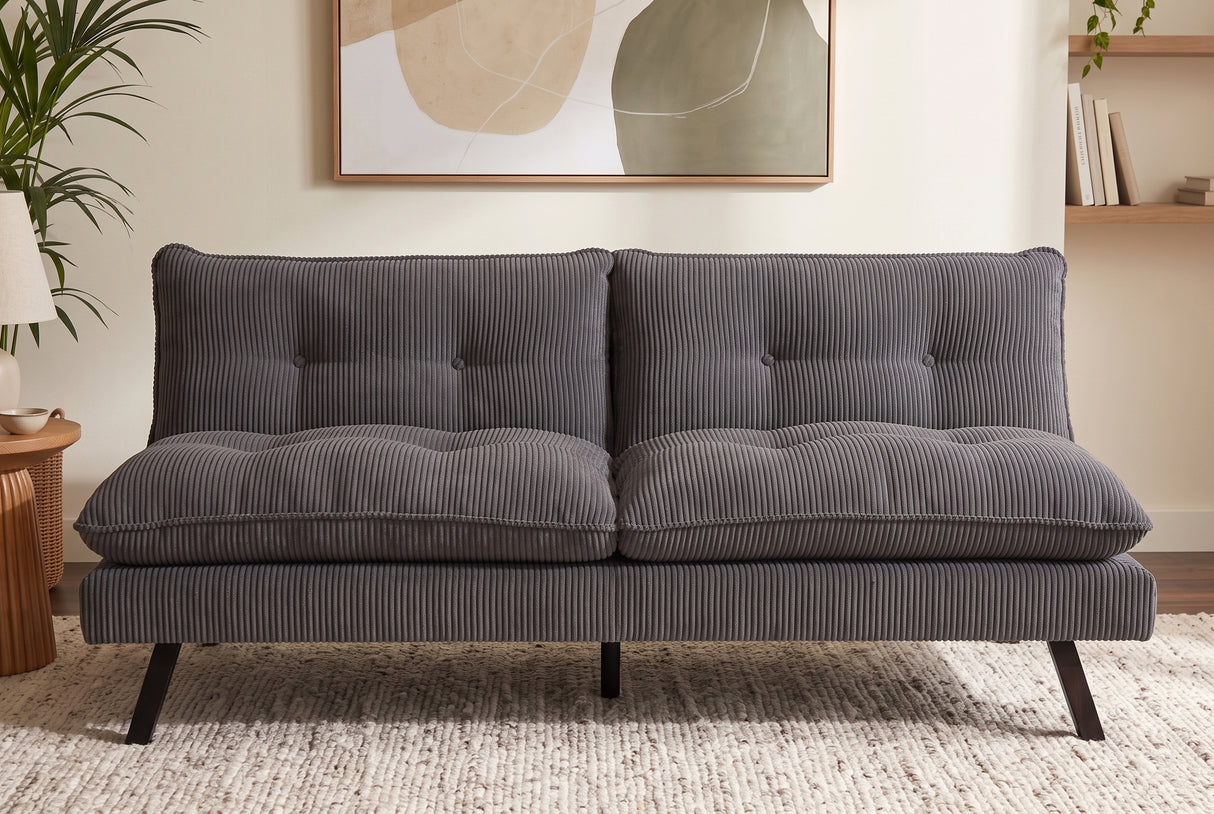 Sofa bed COCOONING 190cm 3-seater cord grey