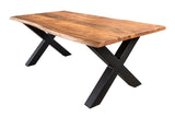 Coffee table MAMMUT 120cm X-legs 25mm acacia wood honey finish