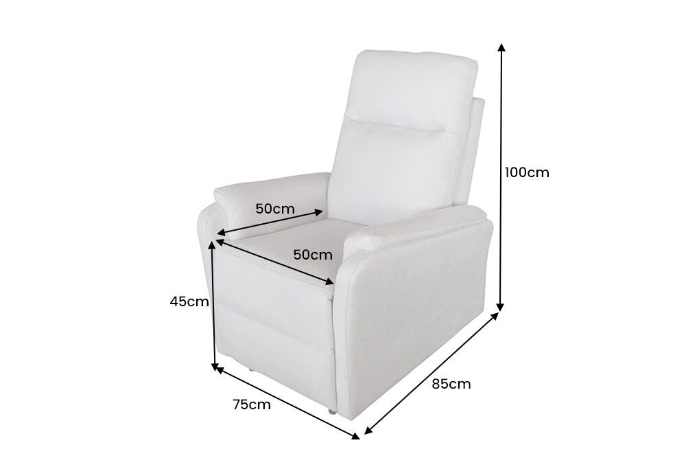 Cinema armchair HOLLYWOOD electrically adjustable textured fabric beige