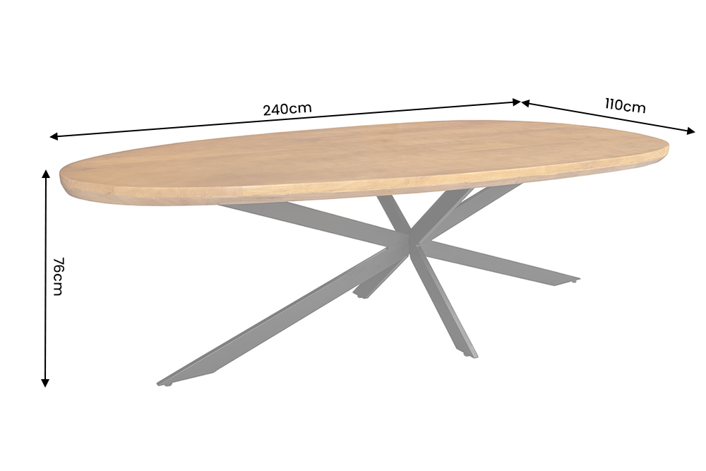 Dining table ORGANIC ARTWORK 240cm acacia wood brown