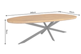 Dining table ORGANIC ARTWORK 240cm acacia wood brown