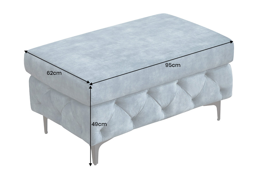 Hocker MODERN BAROCK 95cm Samt petrol