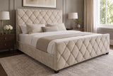 Bett ELYSIUM 160x200cm mit Stauraum Samt champagner