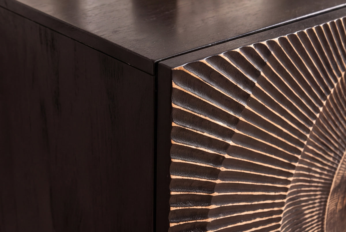 Sideboard GOLDEN SUNSET 100cm 3D mango wood black gold
