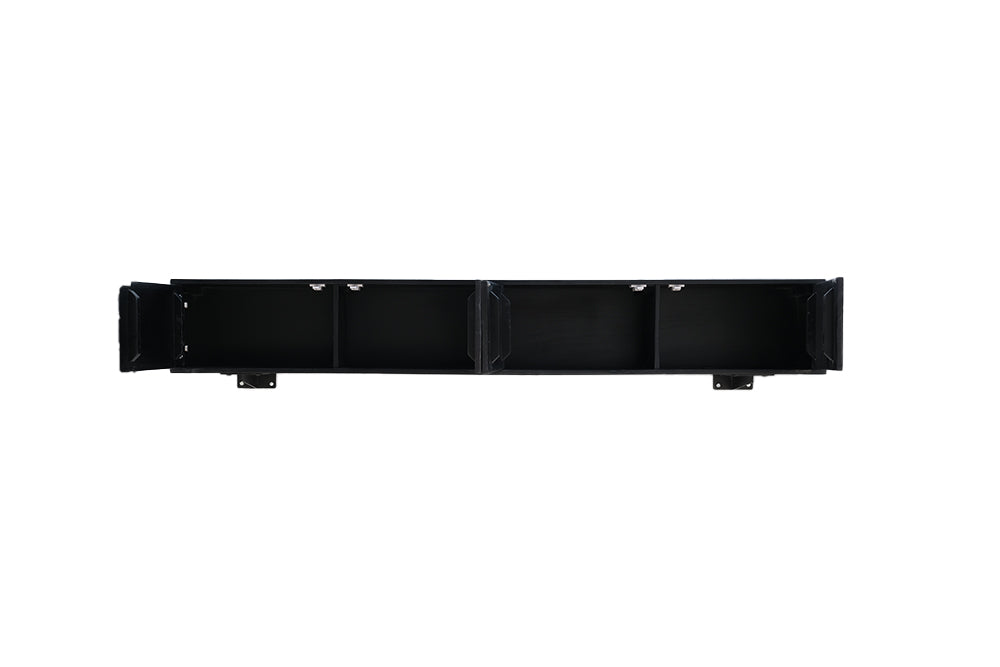 TV Board MOUNTAIN SOUL 200cm hängend Akazie Natursteinoptik schwarz