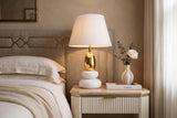 Table lamp STONES OF ZEN 45cm w/ adjustable lampshade white gold