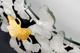 Wall mirror GINKGO LEAVES 95cm gold silver