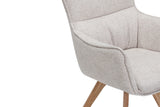 Drehstuhl VOGUE 360° drehbar Strukturstoff beige mit Eichengestell natur