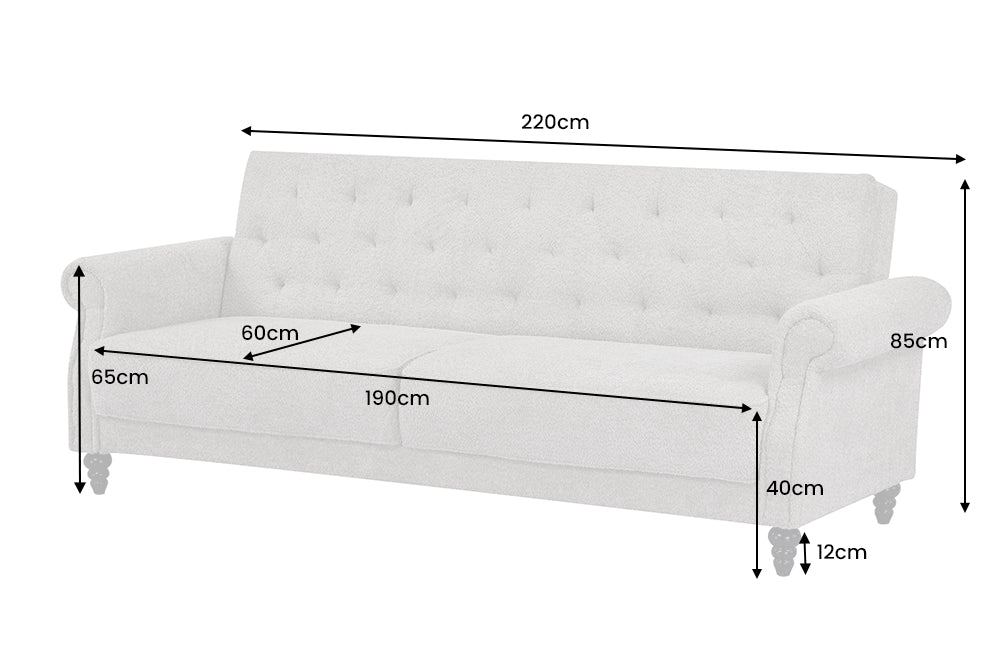 Schlafsofa MAISON BELLE AFFAIRE 220cm Bouclé Greige