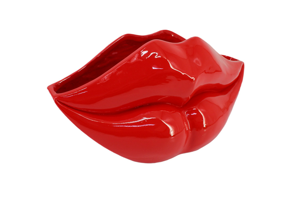 Glamour decoration vase LIP 40cm lips red