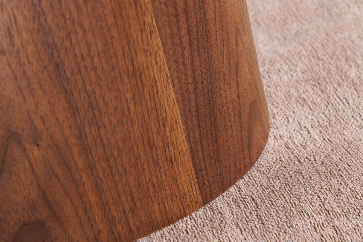 Dining table UNIQUE 160-200cm extendable walnut wood look ceramic top natural stone look