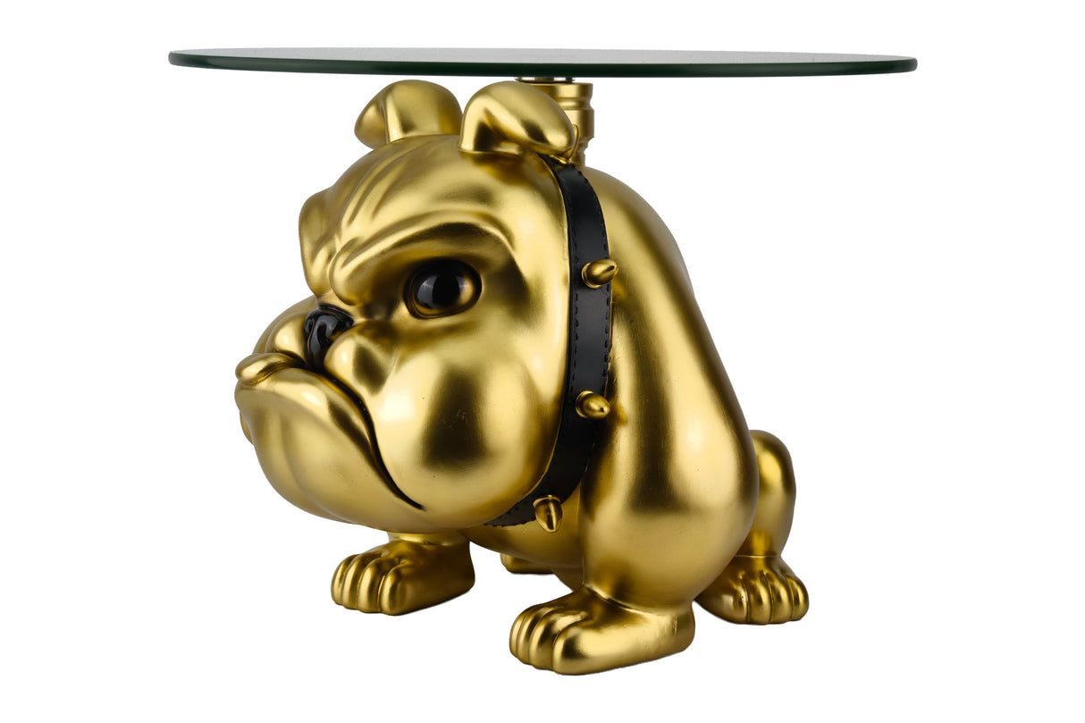 Coffee table BULLDOG 55cm glass gold