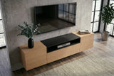 TV-Wand LOFT 160 cm hängend natur schwarz