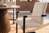 Cantilever chair LOFT w/ armrests cord beige metal frame black