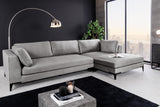 Ecksofa SIGNUM XL 315cm 3-Sitzer mit Ottomane rechts Samt grau