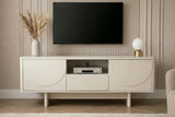 TV Board SAVOY 150cm 3D w/ white marble ceramic top