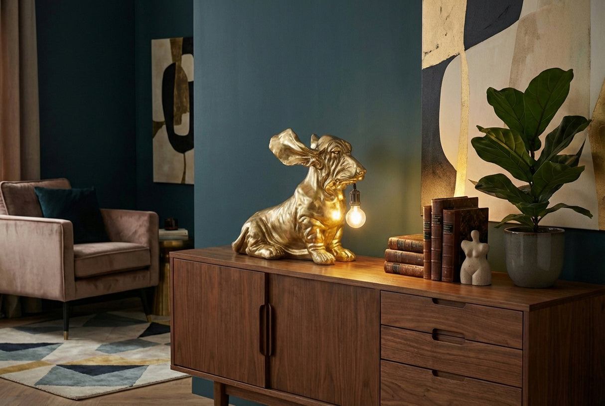 Table lamp DACKEL 70cm gold