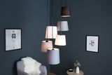 Pendant lamp LEVELS 6 hanging linen shades black grey