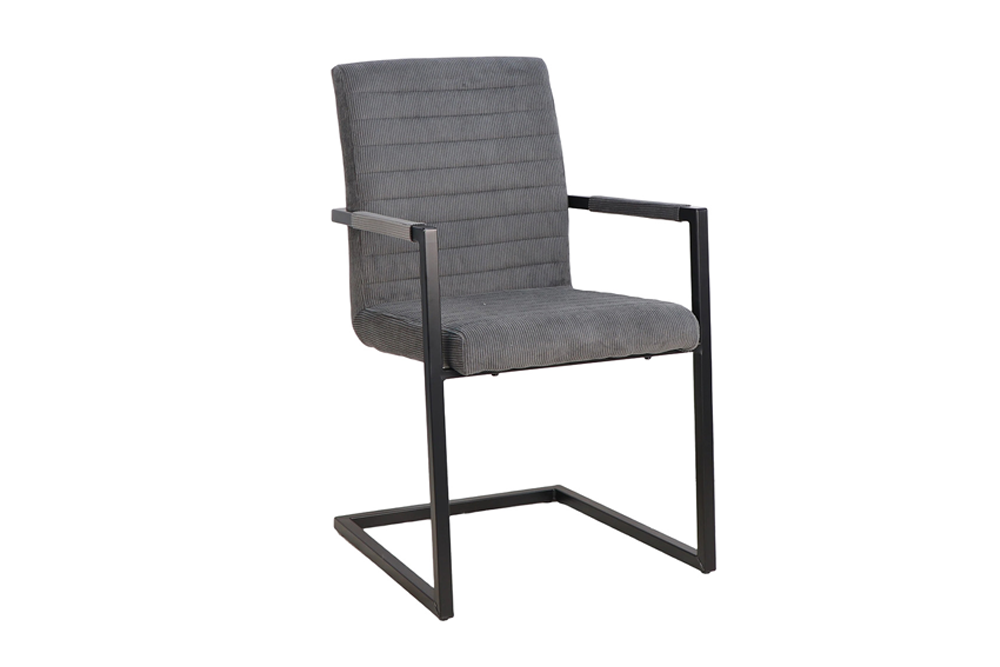Cantilever chair LOFT w/ armrests cord grey metal frame black