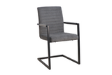 Cantilever chair LOFT w/ armrests cord grey metal frame black