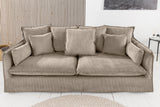 Sofa HEAVEN 200cm 3-Sitzer Federkern abnehmbarer Bezug Cord Greige