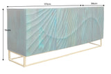 Sideboard SCORPION 180cm 3D mango wood turquoise gold