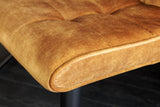 Barhocker MODENA 92-116cm 360° drehbar Samt Senfgelb m/ schwarzem Metallgestell