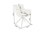 Swivel chair UNIQUE 180° auto-return w/ armrests chenille fabric beige champagne
