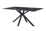 Dining table GALAXIE 180cm w/ star frame aurora oro ceramic black gold sand