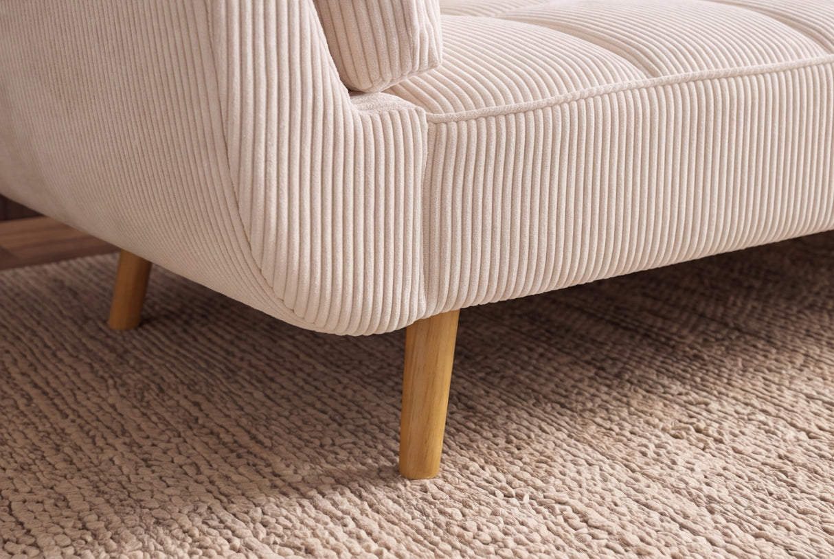 Sofa bed BOUTIQUE 215cm 3-seater cord beige