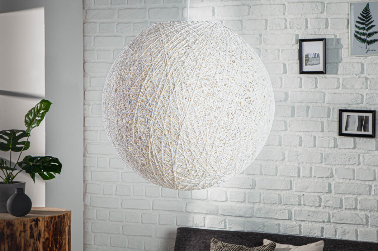 Pendant lamp COCOONING 45cm white abacá