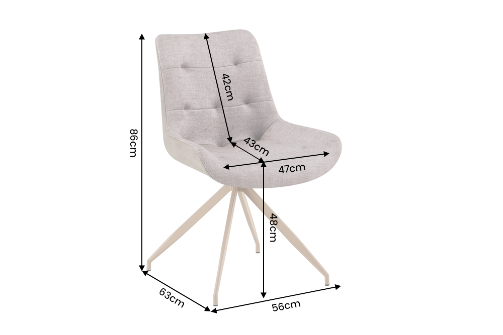 Stuhl DIVANI Retro-Stil Samt Mikrofaser Taupe Beige