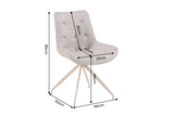 Stuhl DIVANI Retro-Stil Samt Mikrofaser Taupe Beige