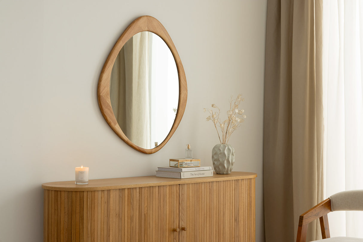 Wall mirror ORGANIC 90cm massive wood oak wood look